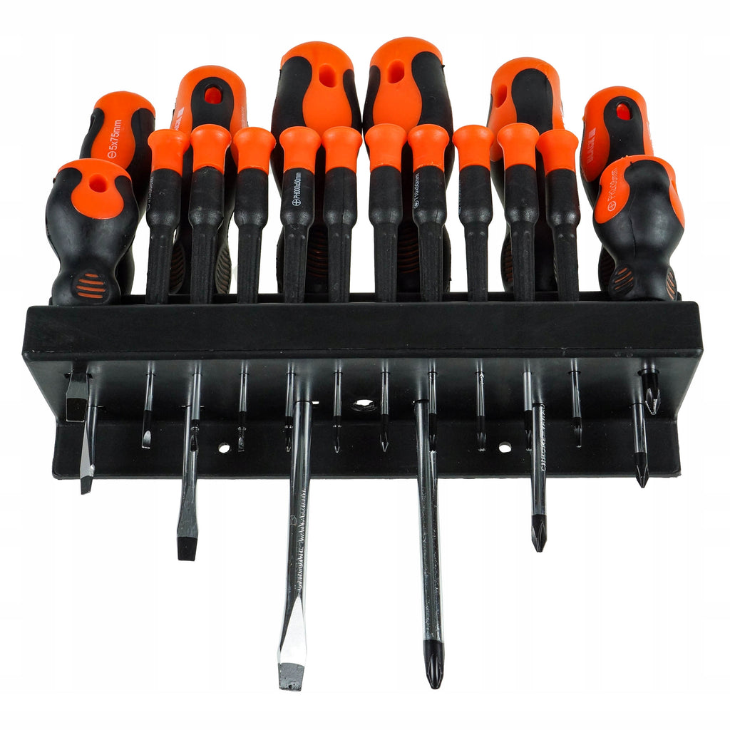 18-Piece Magnetic Screwdriver Set with Stand, Flat and Phillips Heads