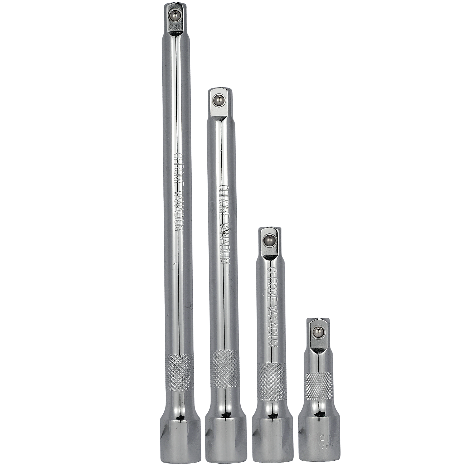 Complete Set of 4 Extensions 1/2" 250mm, 200mm, 125mm, 75mm CRV Black