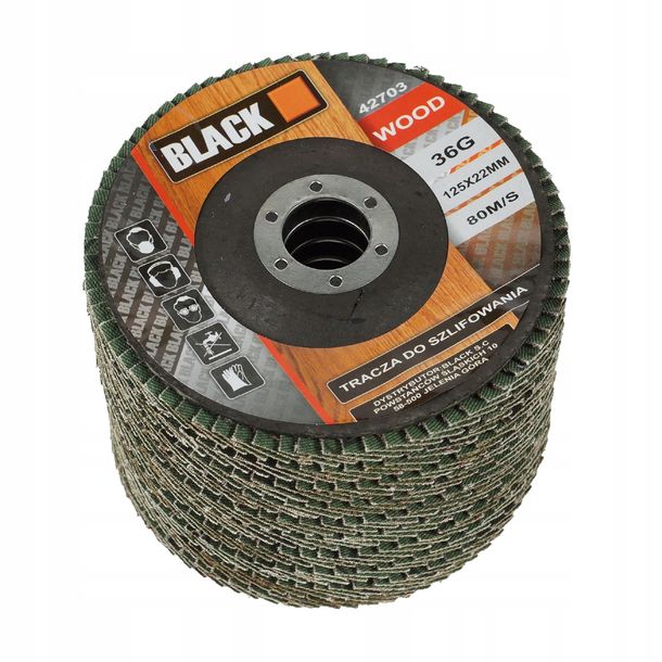 Flap Disc Lamelka 10x125 Abrasive 60 Wood Black