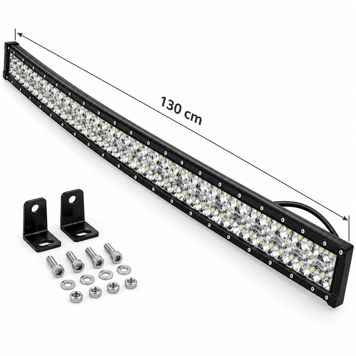 Y1724 1200W LED Car Light Bar 130cm – Curved Aluminium Off-Road Light