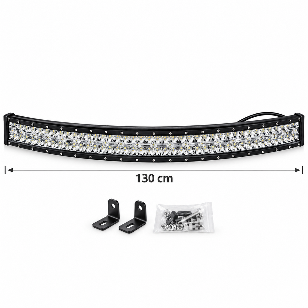 Y1724 1200W LED Car Light Bar 130cm – Curved Aluminium Off-Road Light