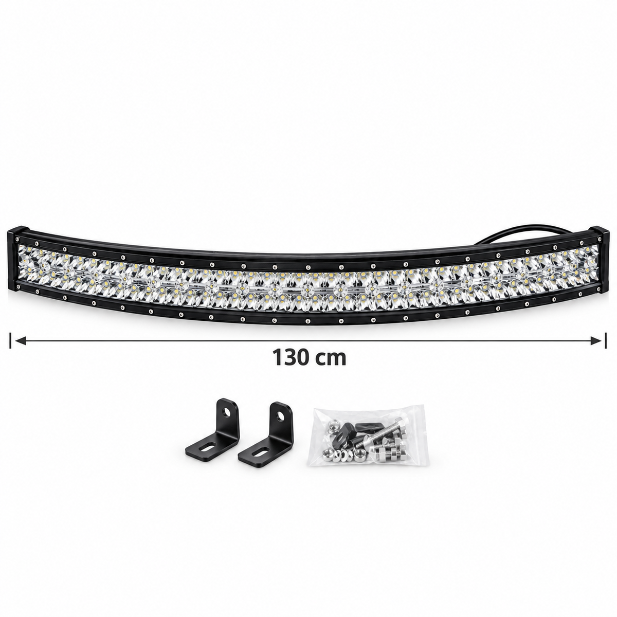 Y1724 1200W LED Car Light Bar 130cm – Curved Aluminium Off-Road Light