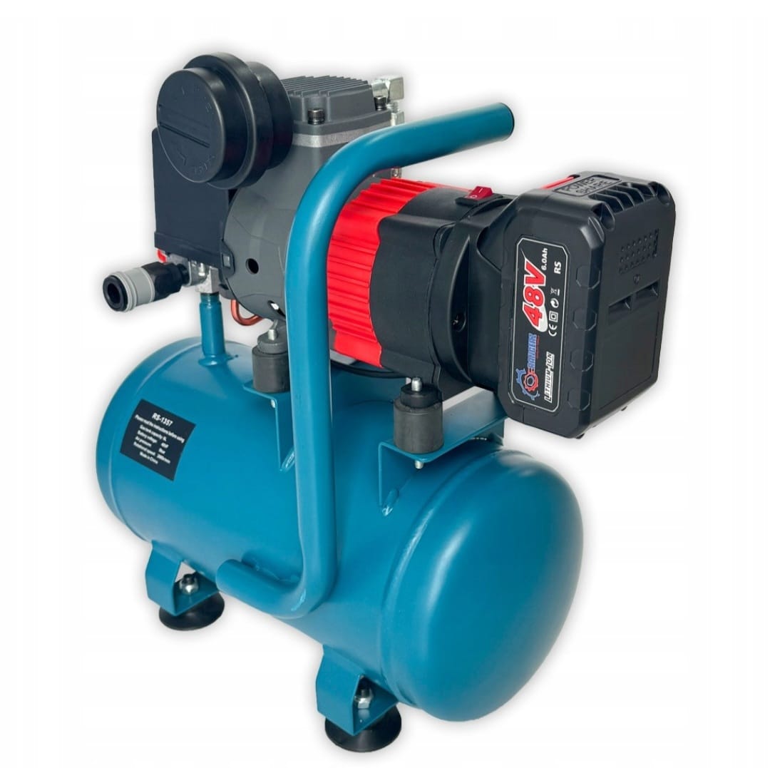 RANGERZ juhtmevaba õlivaba õhukompressor 6 l, harjadeta mootor, 8 bar, 2 × 48 V 5,0 Ah akuga RS-1357
