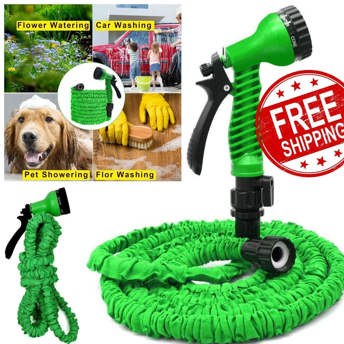 Magic Hose 7.5M Expandable Garden Hose with 7-Mode Spray Gun (VA4)