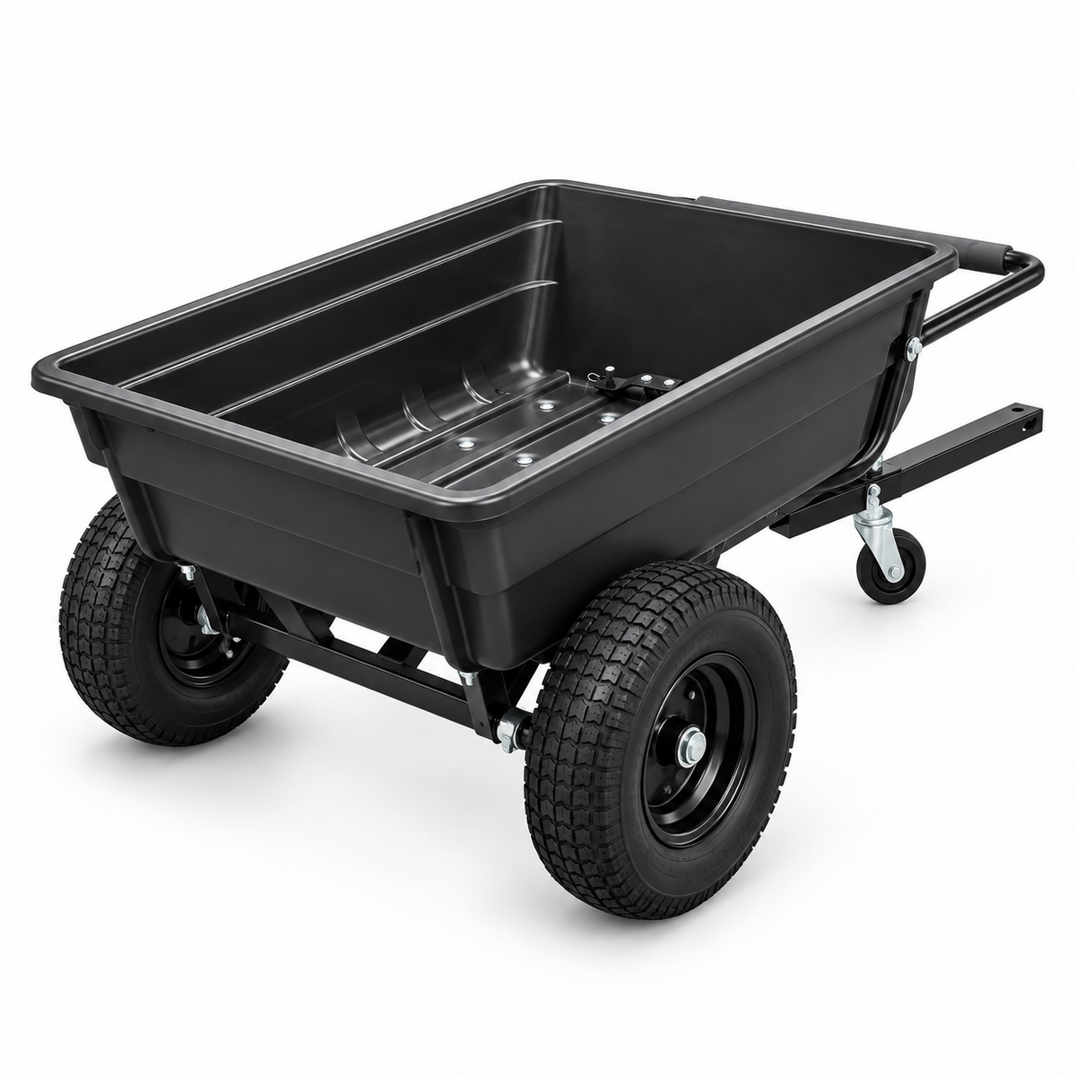 META-PRO GY9024 black garden trailer rear three-quarter view