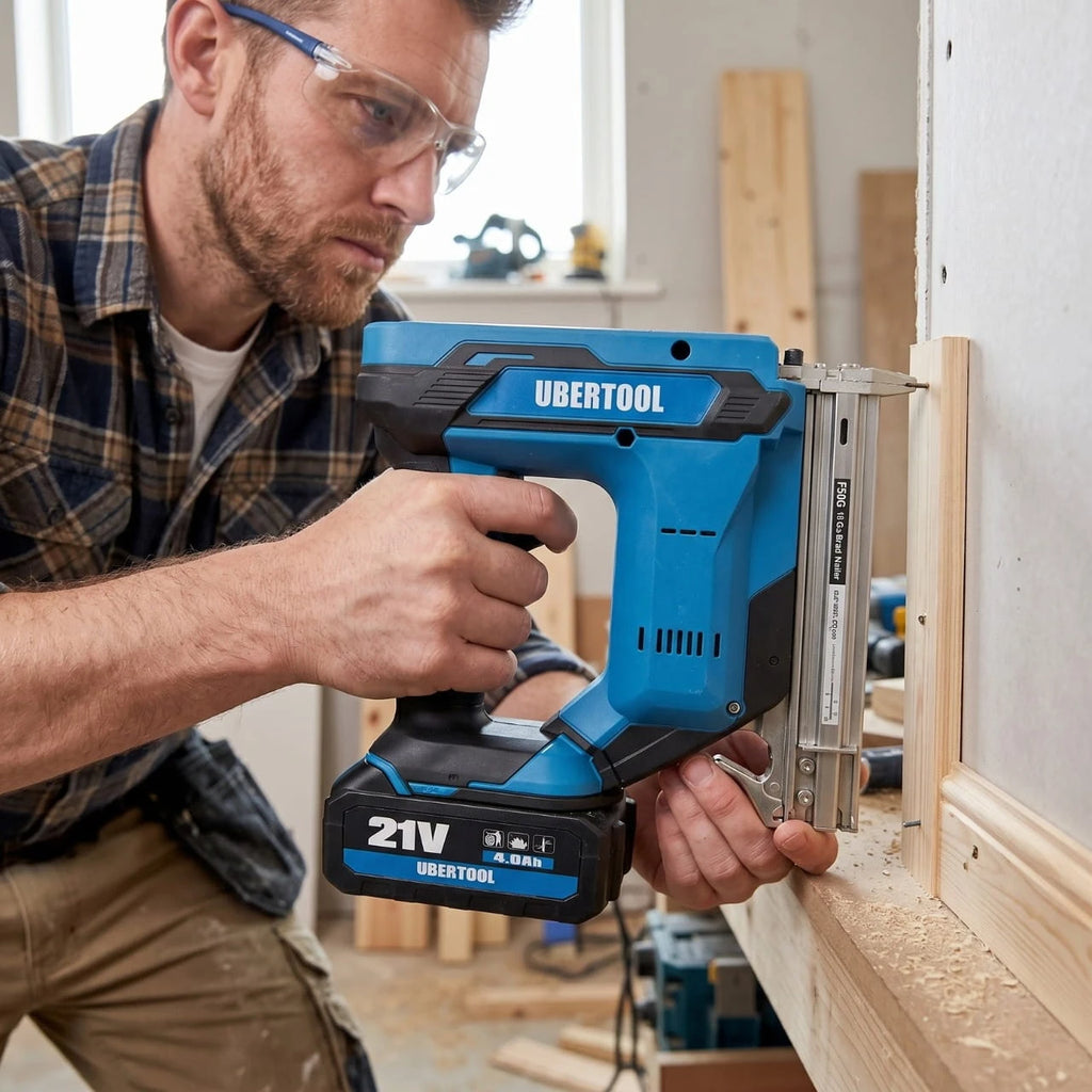 UBERTOOL 21 V juhtmeta naelapüstol 2 × 4 Ah aku, 500 naela ja kandekohvriga Z1066
