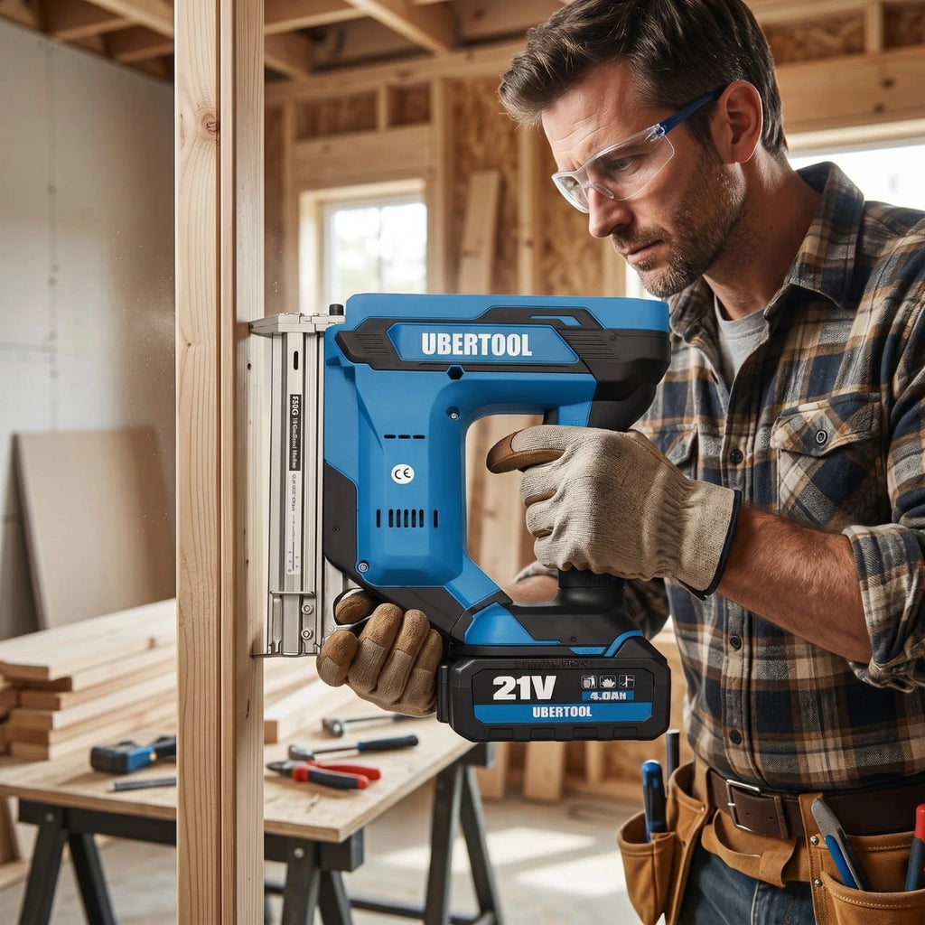 UBERTOOL 21 V juhtmeta naelapüstol 2 × 4 Ah aku, 500 naela ja kandekohvriga Z1066