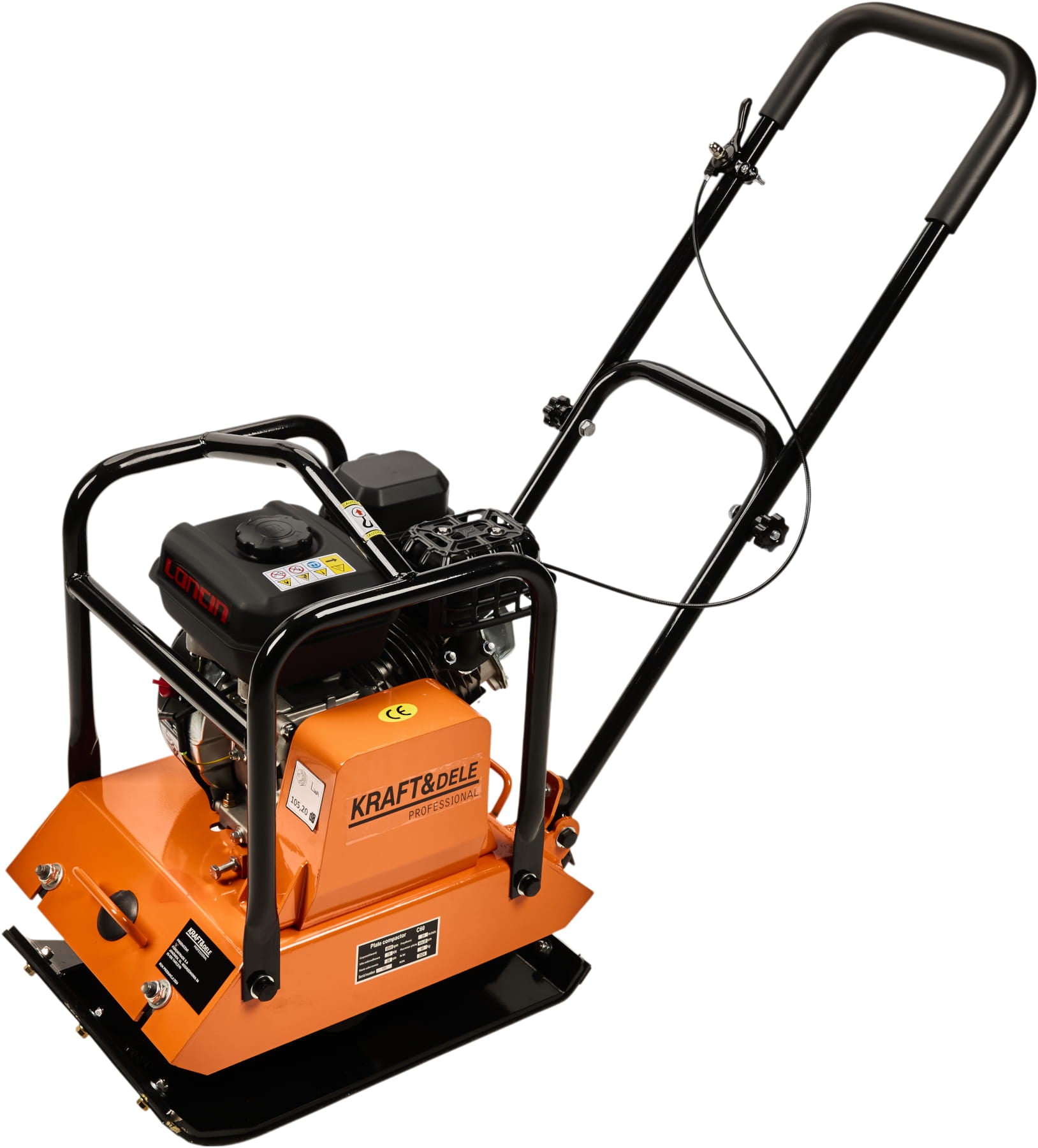 KRAFT&DELE LONCIN 60 kg plaatvibraator kummimatiga KD1196