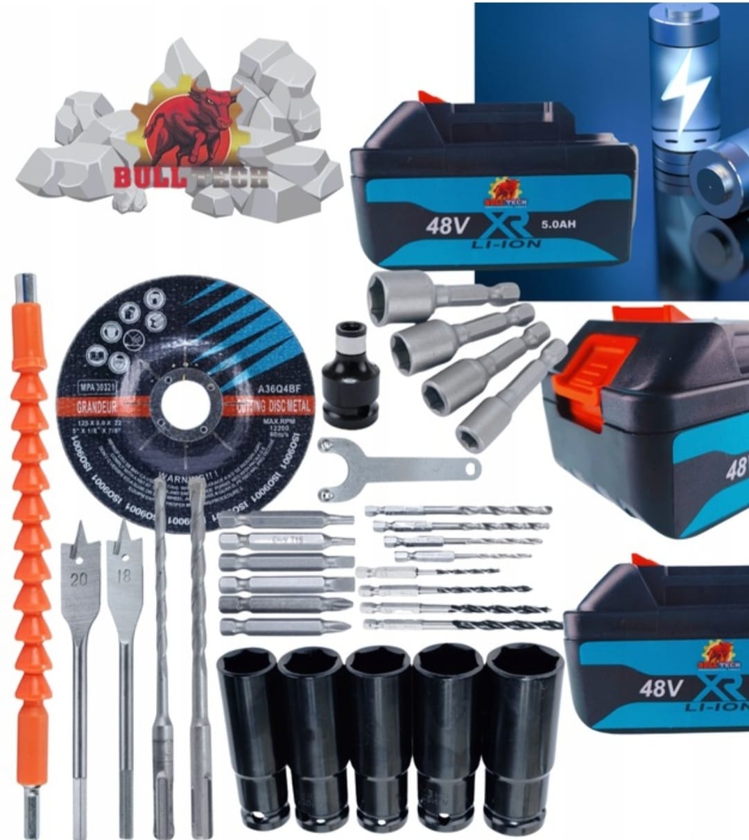 BOXER® 6-ühes akutoitega elektritööriistade komplekt | 36V | 3×5.0Ah akud | puur, haamer, lihvija, mutrivõti, kettsaag ja oksalõikur