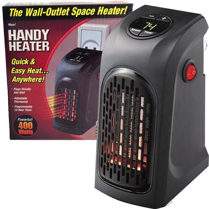 Mini Plug-In Electric Fan Heater with Digital Temperature Display & Remote Control (VB4)