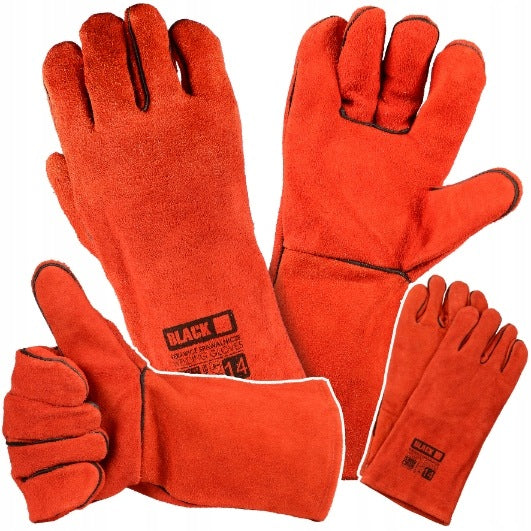 BLACK RENR-750 red leather welding gloves