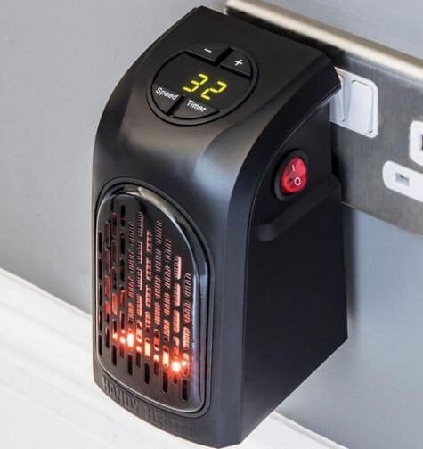 Mini Plug-In Electric Fan Heater with Digital Temperature Display & Remote Control (VB4)