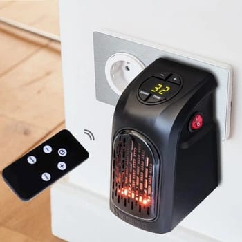 Mini Plug-In Electric Fan Heater with Digital Temperature Display & Remote Control (VB4)