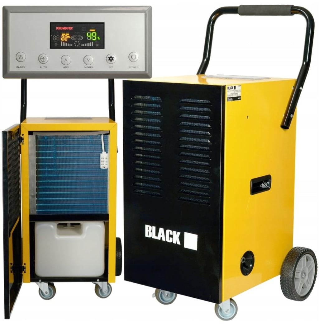 BLACK 55070 Industrial Dehumidifier 900W 60L/24H – 120m² Construction Air Dryer