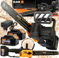 BLACK 53743 Cordless Chainsaw 21V 12" 30cm Brushless – 2× 4.0Ah Batteries