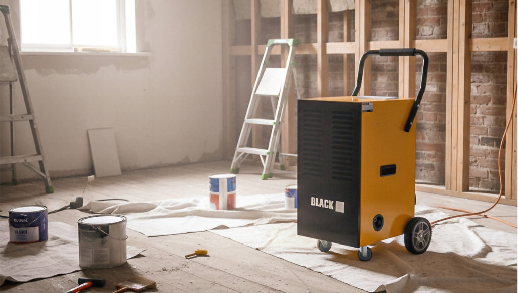 BLACK 55070 Industrial Dehumidifier 900W 60L/24H – 120m² Construction Air Dryer