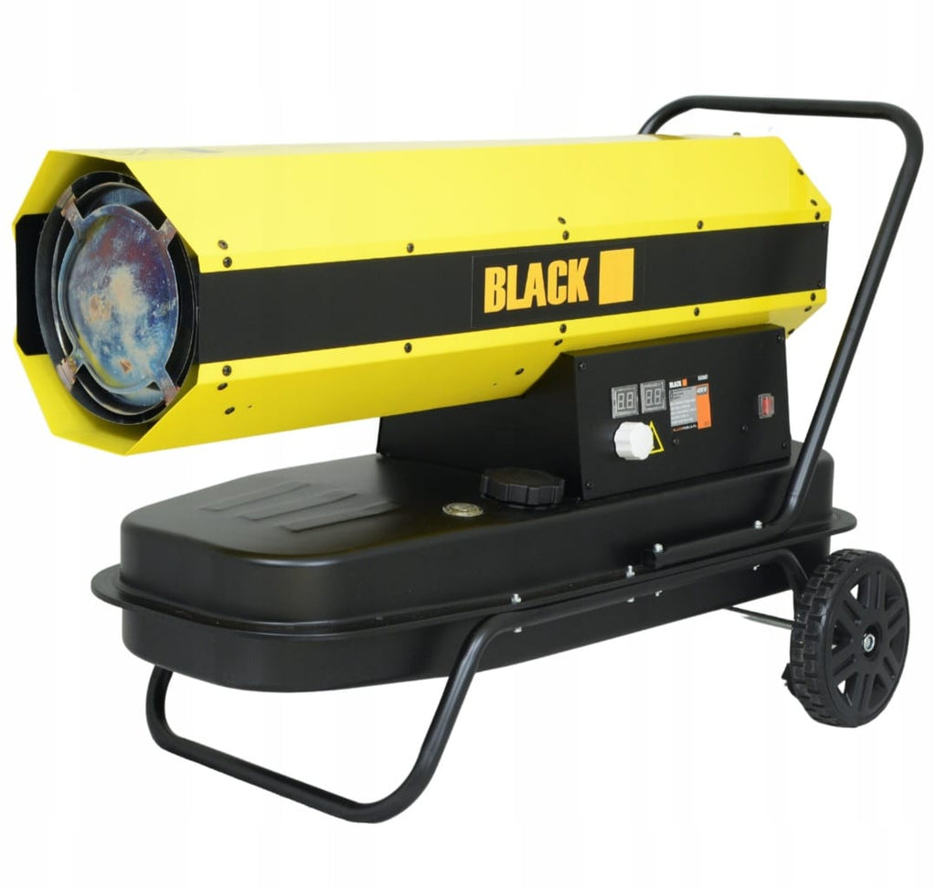 BLACK 55072 Diesel Oil Heater 35kW – 38L Tank LCD Thermostat 0–55°C