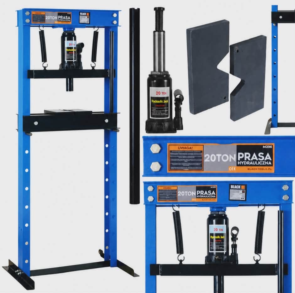 20T Hydraulic Workshop Press | Heavy-Duty 20 Ton Garage Press with Accessories (D45)