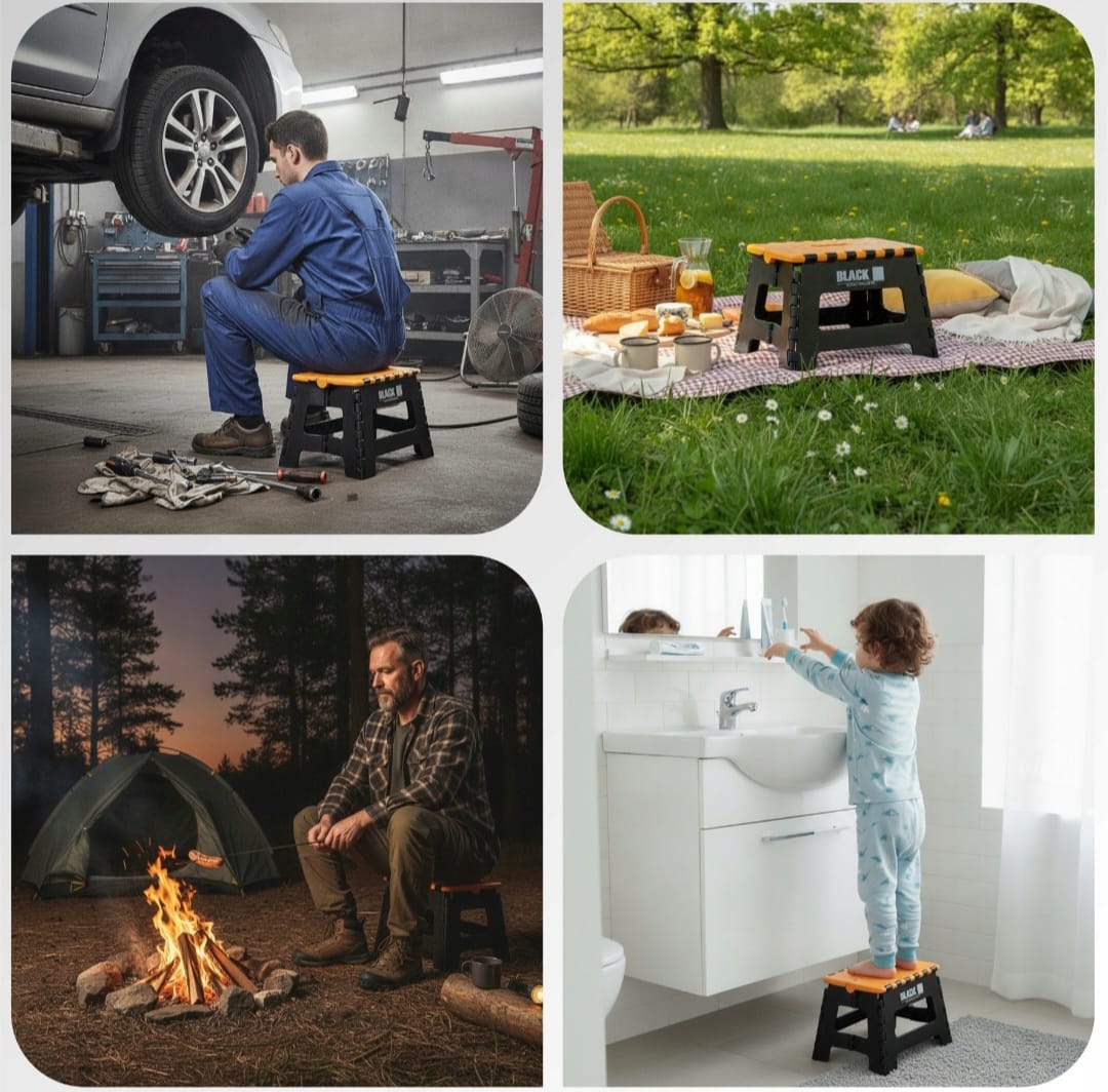 FOLDABLE WORKSHOP STOOL 22CM 150kg (D2)