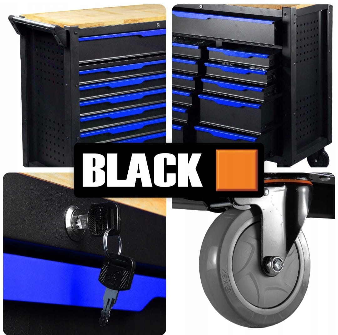 360-Piece Professional Tool Cabinet | 12 Drawers, Wooden Top and Central Lock
