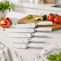 Kitchen Queens 6-osaline keraamilise kattega kööginoakomplekt koorijaga, valge KQ-5602