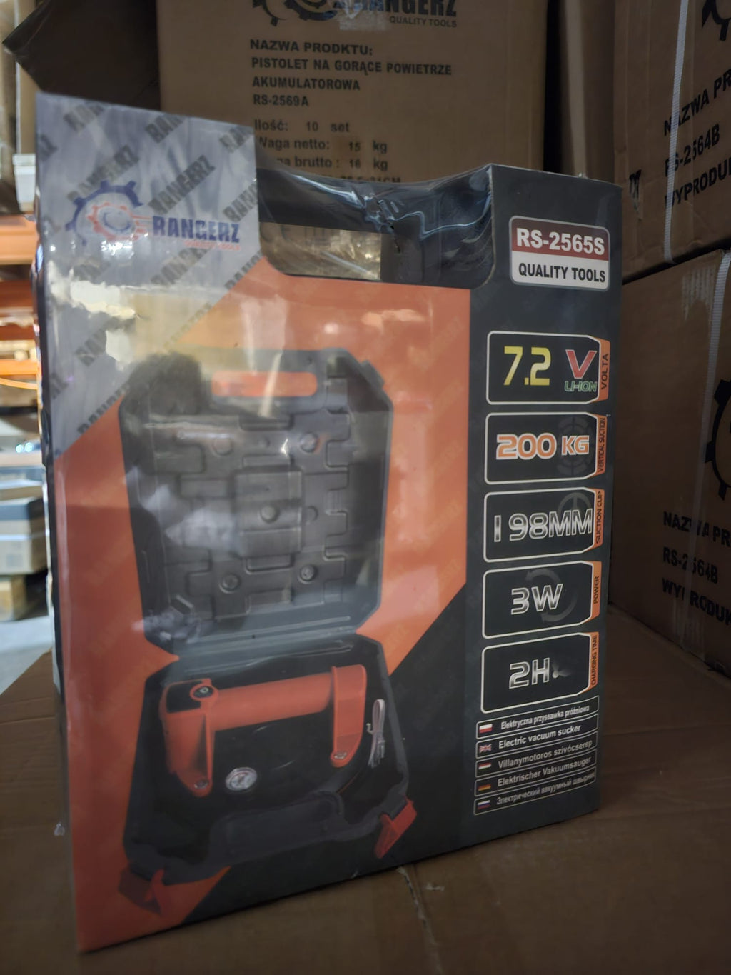 RANGERZ RS-2565S Electric Vacuum Suction Cup 200kg – 7.2V 198mm Cordless Lifter