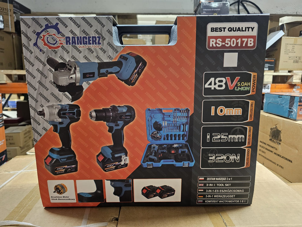 RANGERZ 3-ühes akuga tööriistakomplekt 48 V 5,0 Ah, 2 akuga RS-5017B