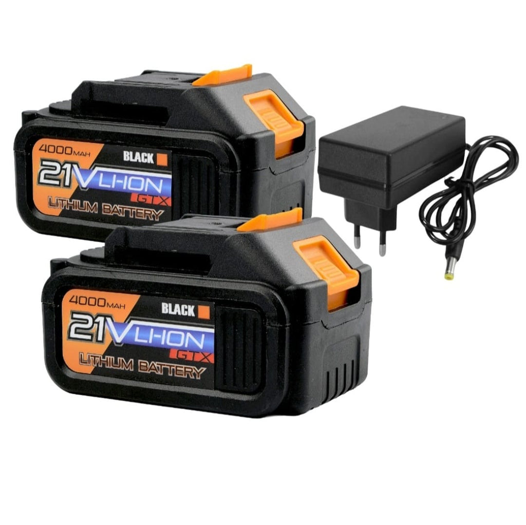 BLACK 53743 Cordless Chainsaw 21V 12" 30cm Brushless – 2× 4.0Ah Batteries
