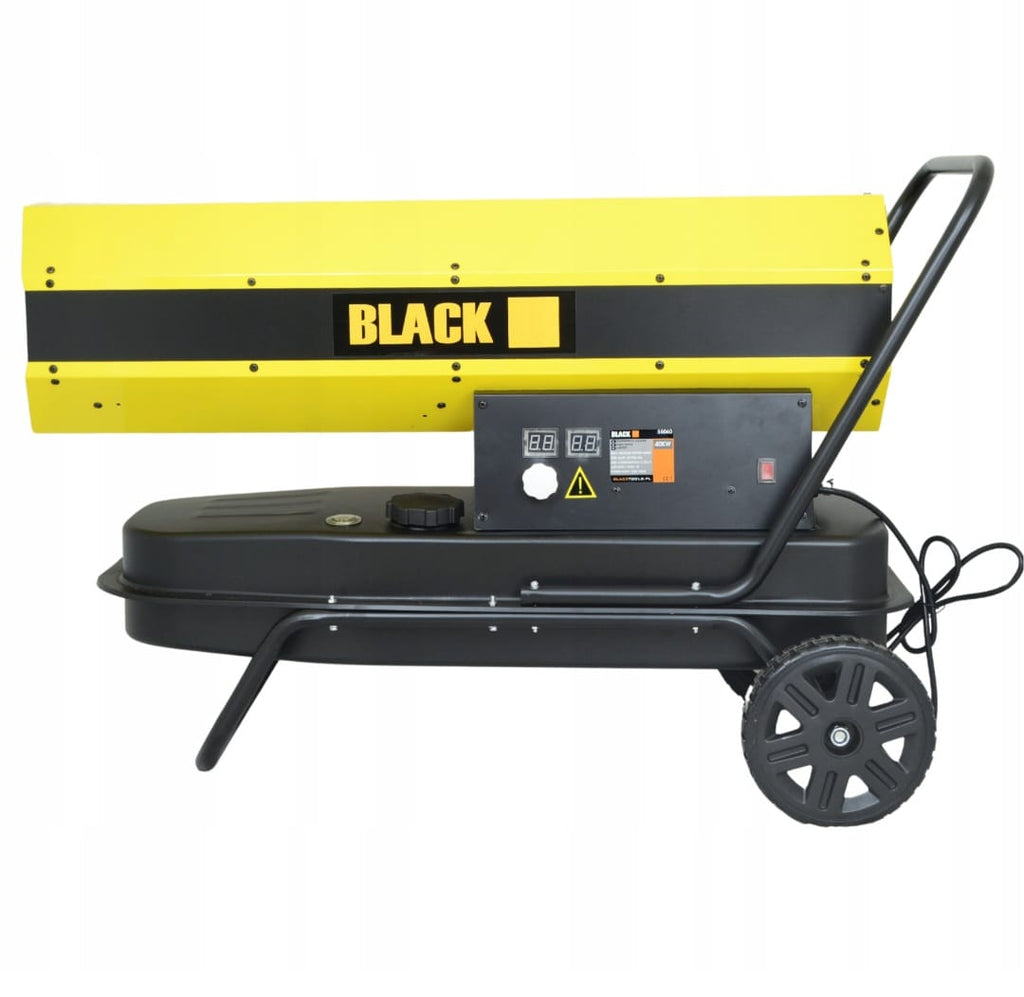 BLACK 55072 Diesel Oil Heater 35kW – 38L Tank LCD Thermostat 0–55°C