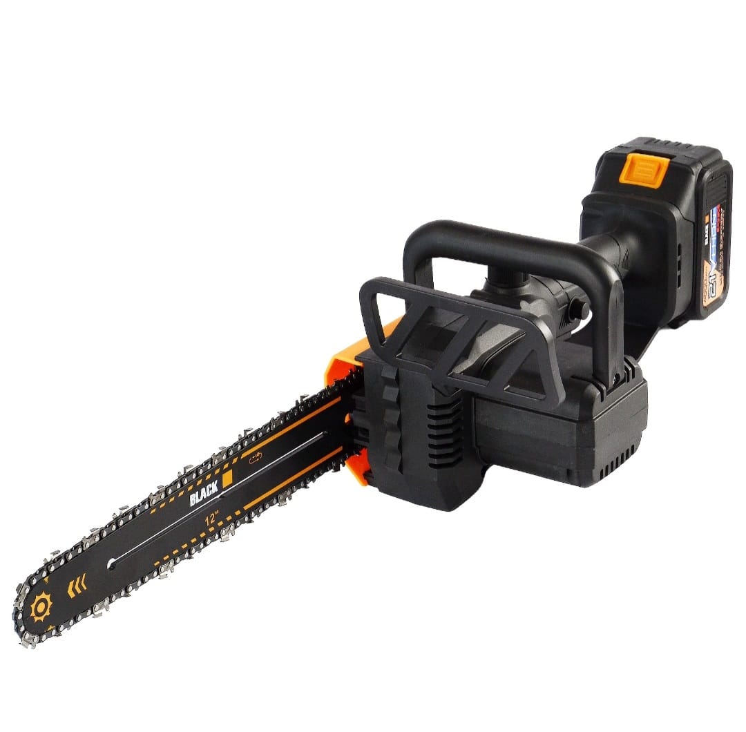 BLACK 53743 Cordless Chainsaw 21V 12" 30cm Brushless – 2× 4.0Ah Batteries