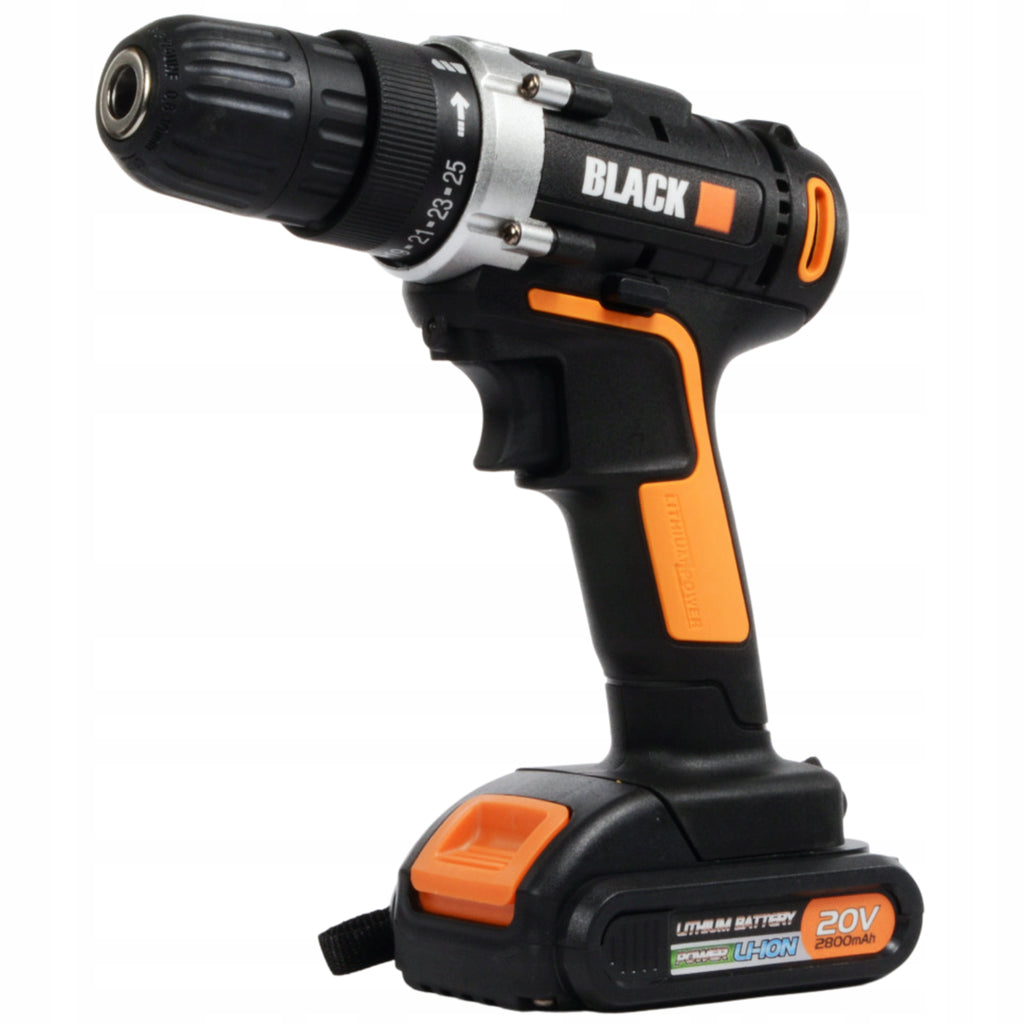 20V Li-Ion Cordless Drill Driver, Black