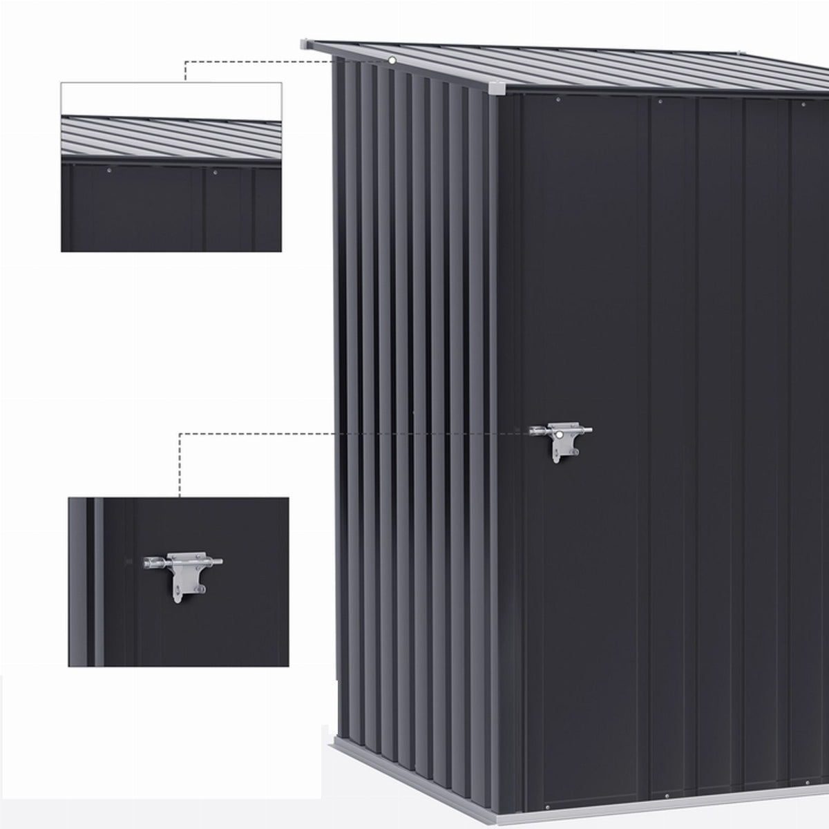 Metal Garden Tool Shed 160x98x103cm