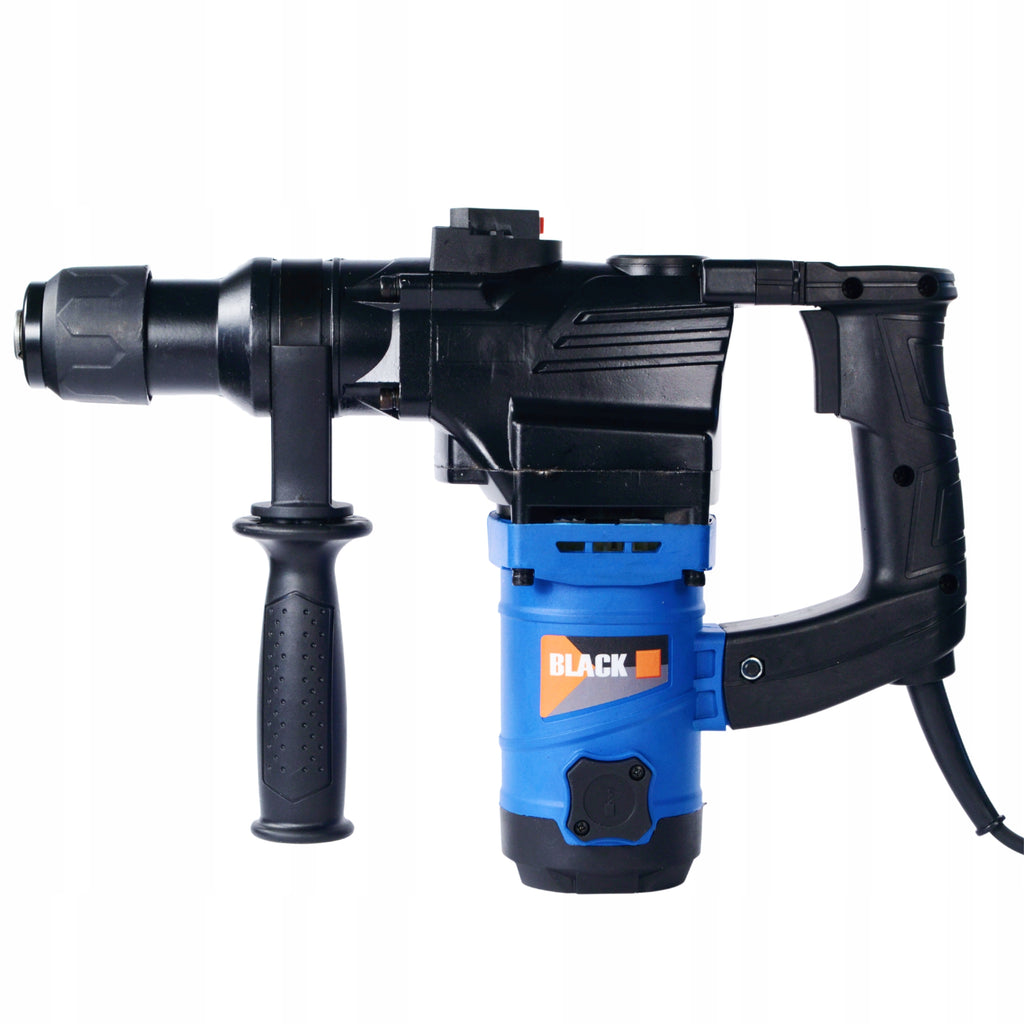 Impact Rotary Hammer SDS+ with Case, 3 Drill Bits, and Chisels – Black