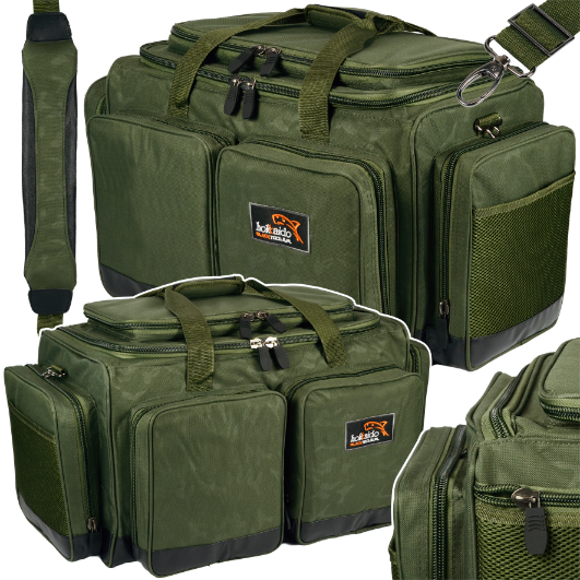 Suur kalastuskott Hokkaido brändilt käes või õlal kandmiseks, 50x30x30 cm