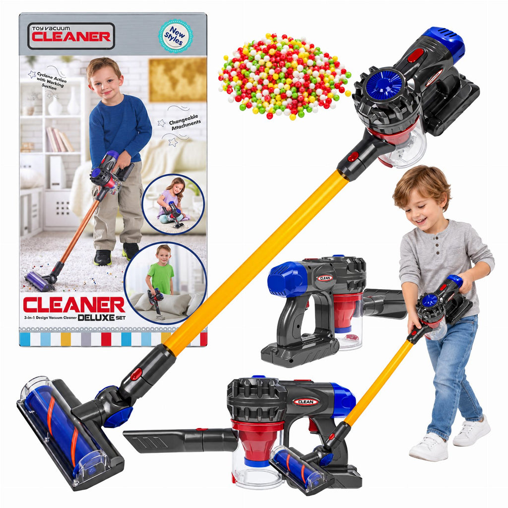 Children's Toy Vacuum Cleaner with Interchangeable Nozzles and Balls