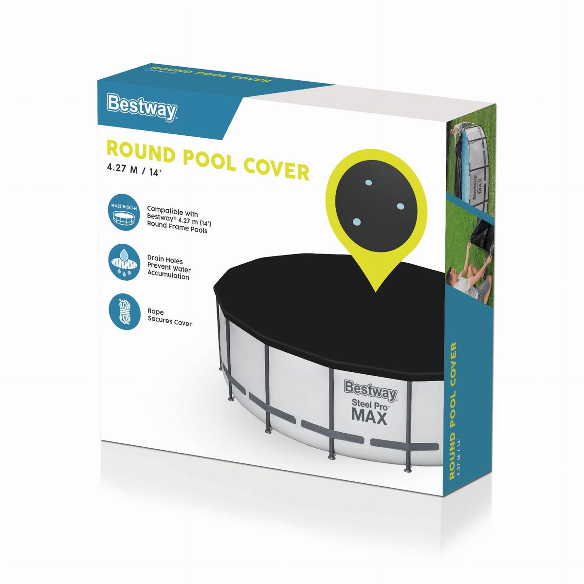 Bestway PVC-kaitsekate basseinile Ø 427 cm must 58248