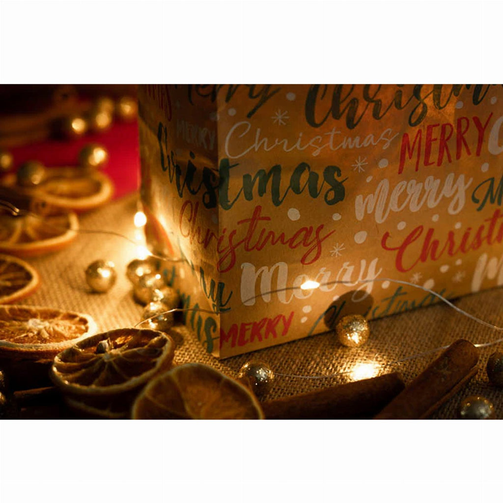 Beige Merry Christmas Gift Bags 25 pcs