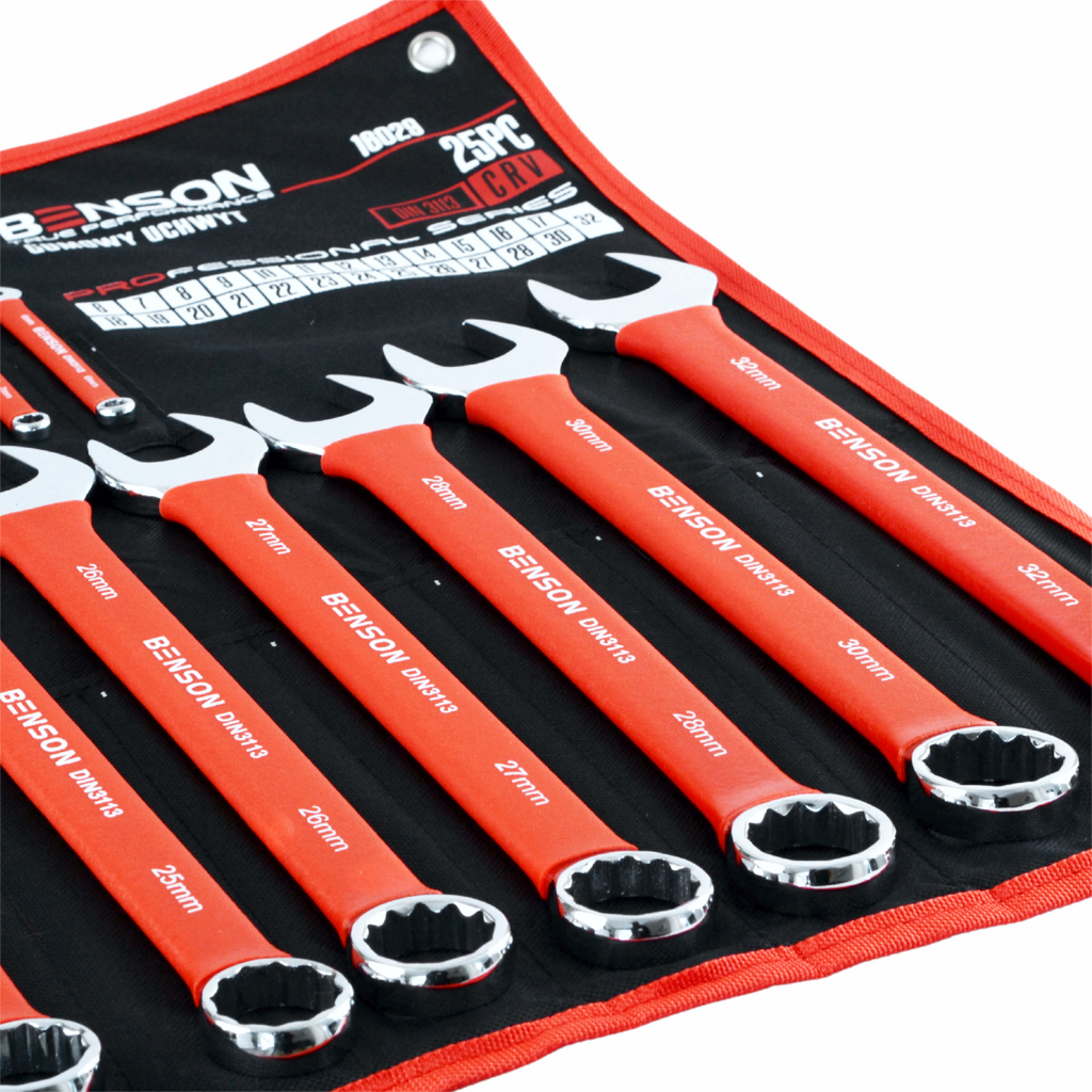 Benson by Black suur täielik komplekt 25 lamedast kummist mutrivõtmest 6-32mm