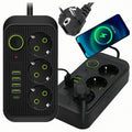 2 m pikendusjuhe 3 pistikupesa ja 5 USB-laadimispordiga, lülitiga RC-K-1852