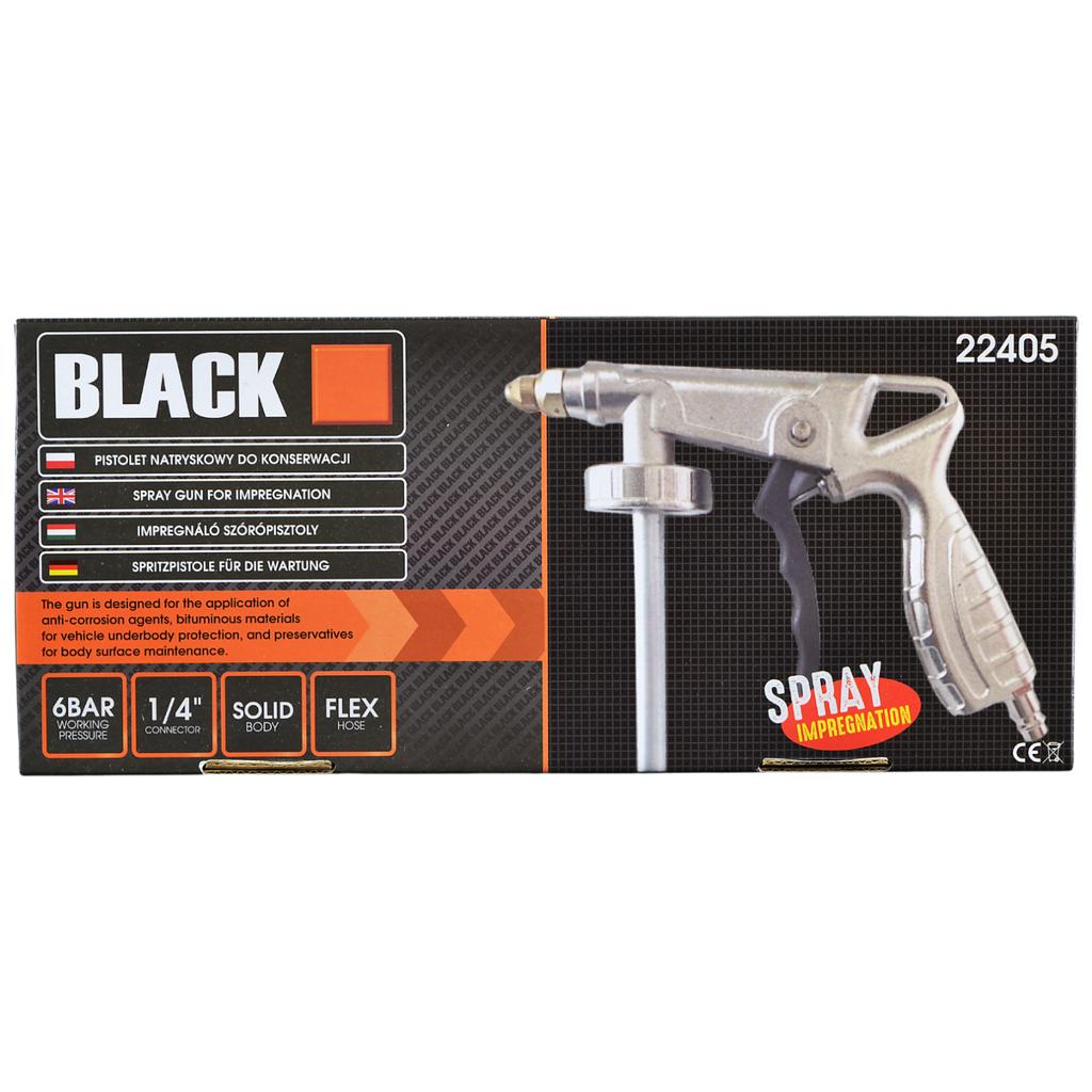 Lamba säilituspüstol vooliku ja reguleerimisega, Brand Black