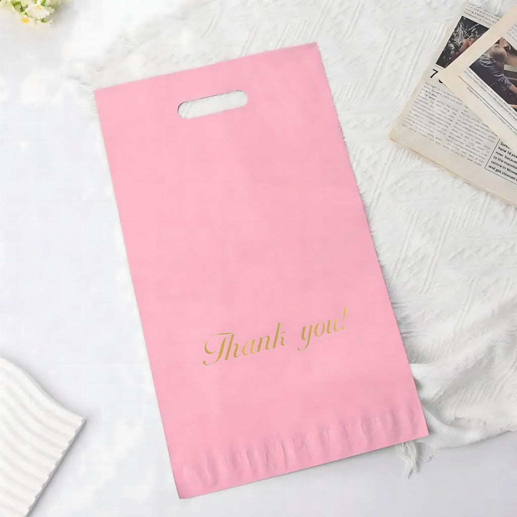 Pink Courier Mailing Bags with Handle 400x500 + 70 50 pcs