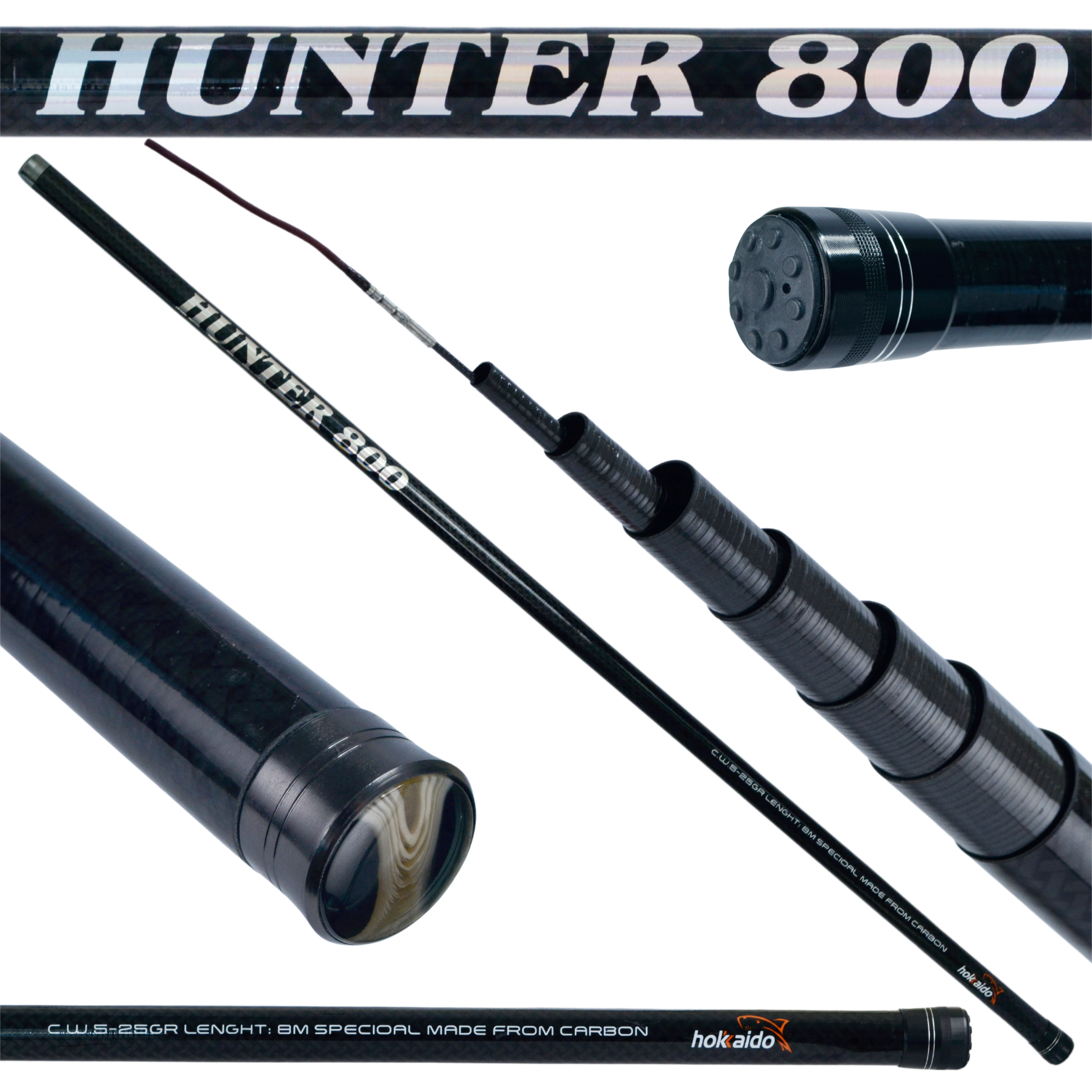 Hokkaido Hunter 8M New Carbon Fishing Rod Bat