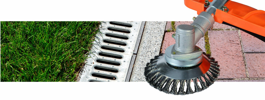 Druciak Wire Brush Disc for Gasoline Scythe - Black, for Weeds on Paving Stones