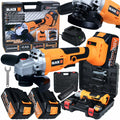 21V Cordless Angle Grinder with 125mm Wheel and 2x4Ah Batteries (VD6)