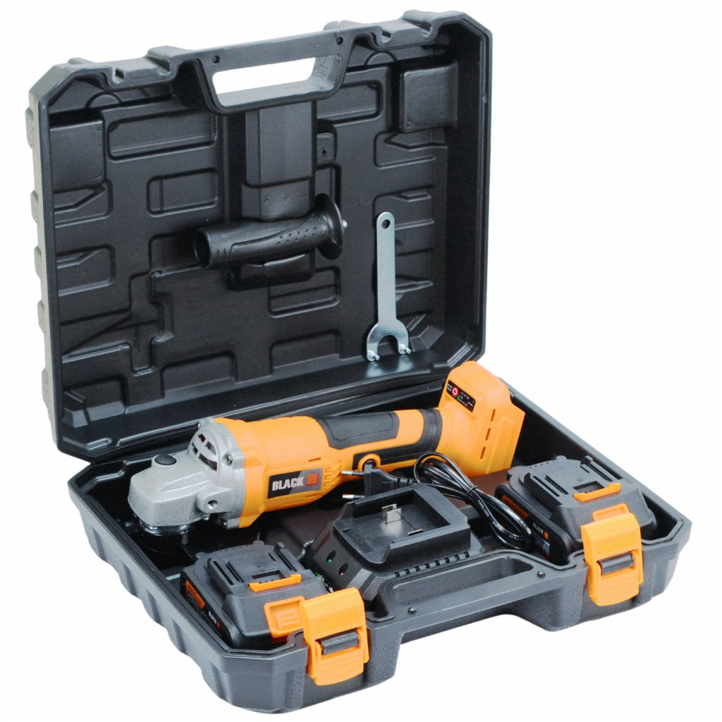 21V juhtmeta nurklihvija 125mm ketta ja 2x4Ah akudega