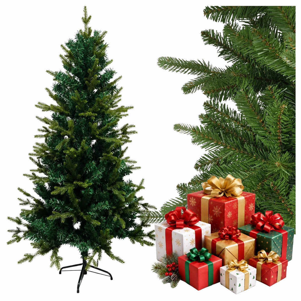 Premium kunstlik jõulukuusk 220 cm roheline alusega RC-K-2767