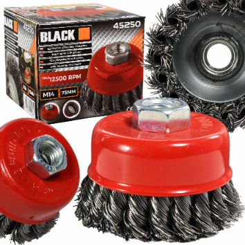 Punutud pöörlev hari M14 75mm metalli puhastamiseks ja lihvimiseks