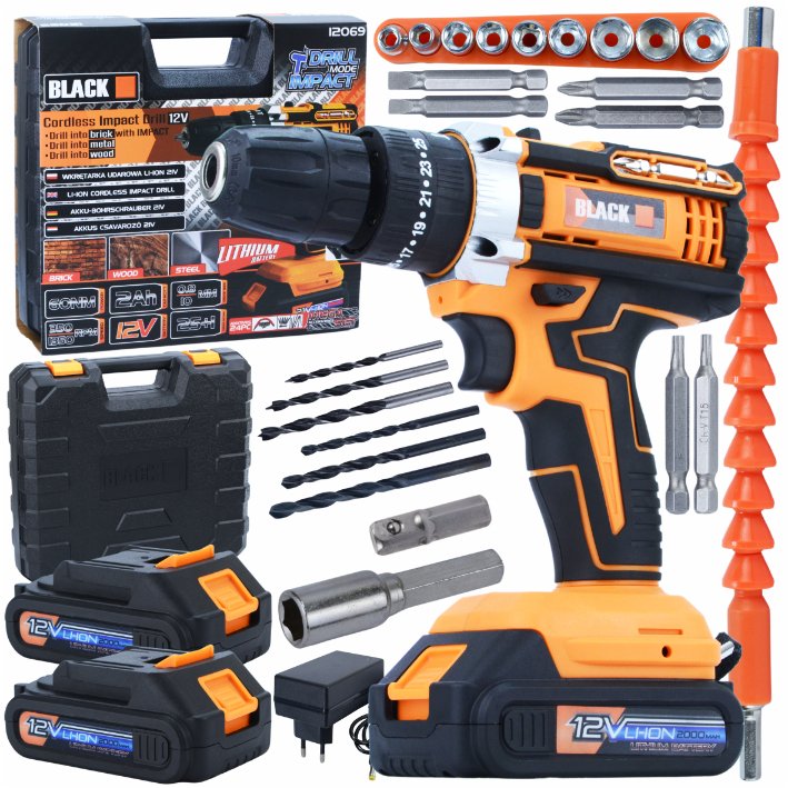 12V juhtmeta lööktrell 2x 2Ah Li-Ion akuga