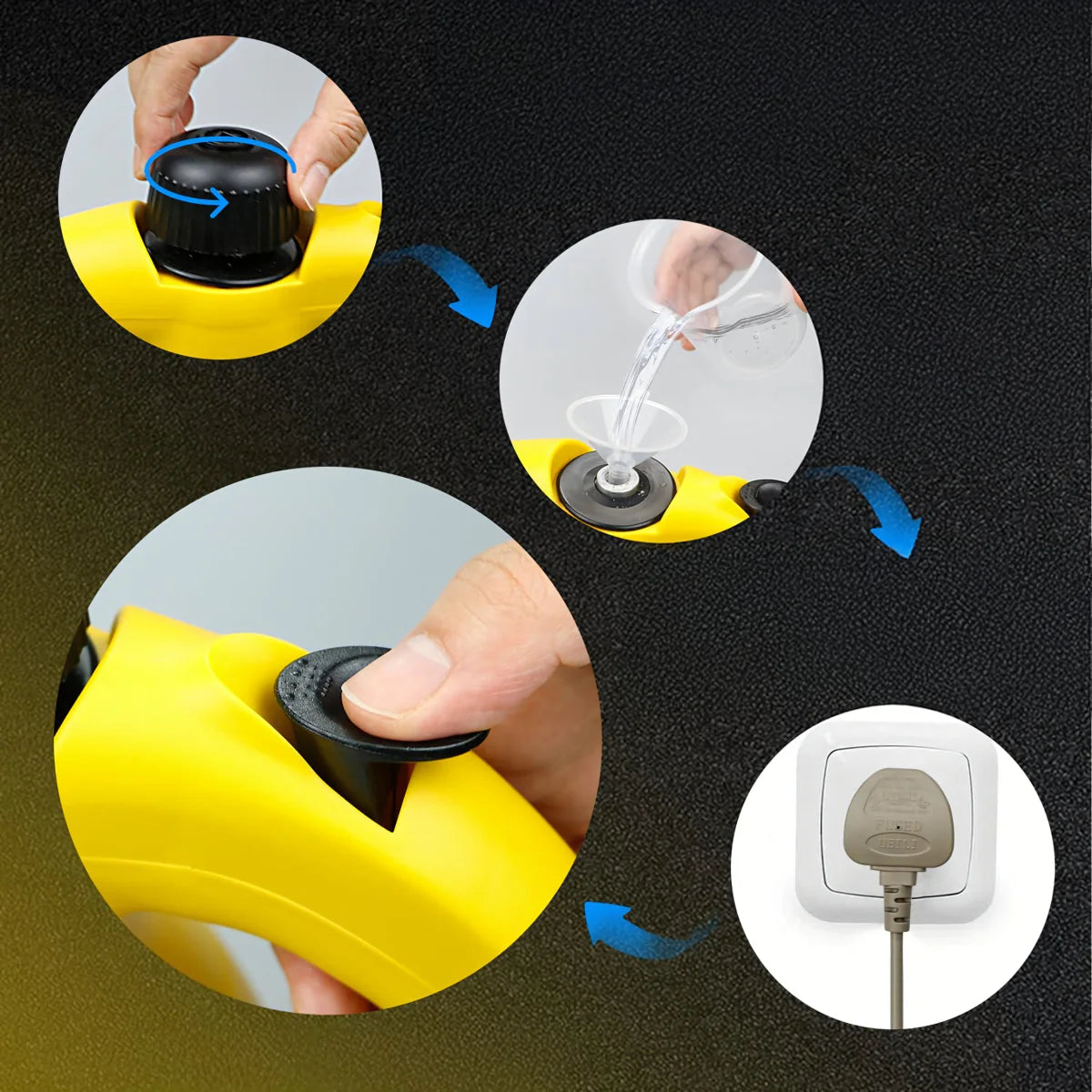 1000 W Steam Cleaner with Accessories, Up to 3 Bar Pressure