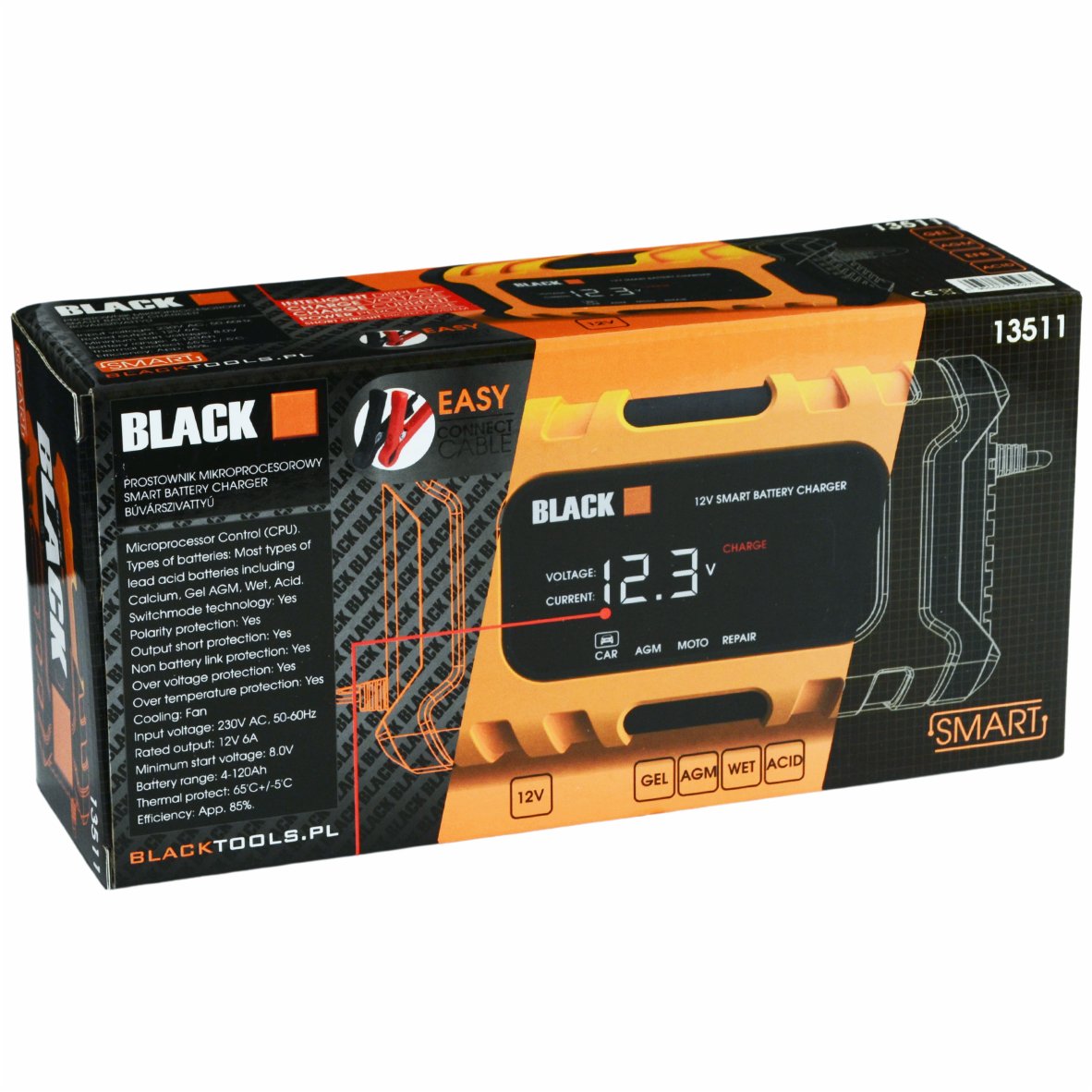 Automaatne 12V autoakulaadija parandamisfunktsiooniga